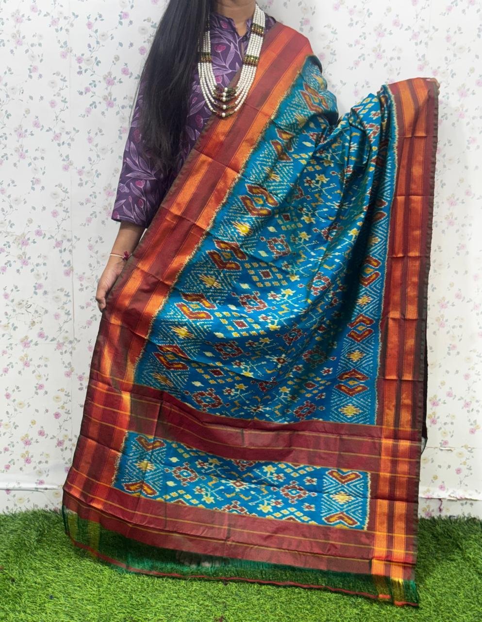 Ikat Dupatta - PSDHS28-ISDPDEZDD-33