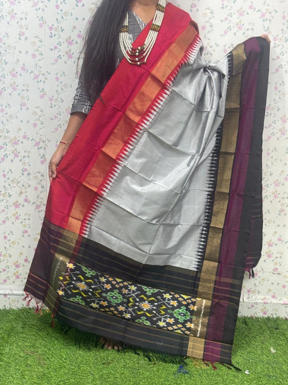 Ikat Dupatta - PSDHY13-ISDPDECDC-06