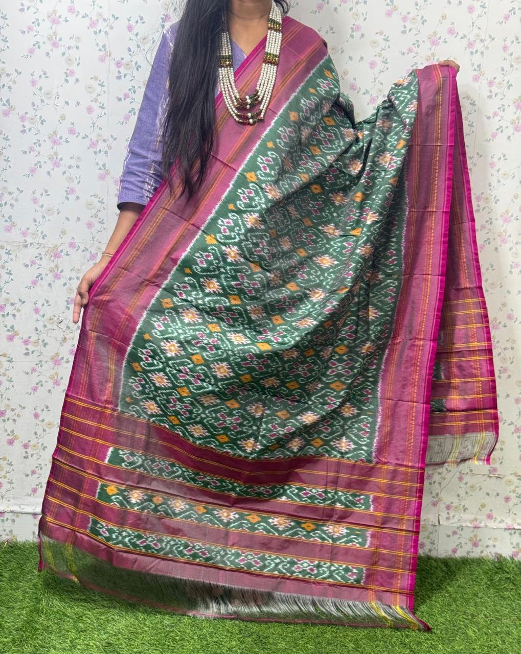 Ikat Dupatta - PSDHY13-ISDPDECDC-72