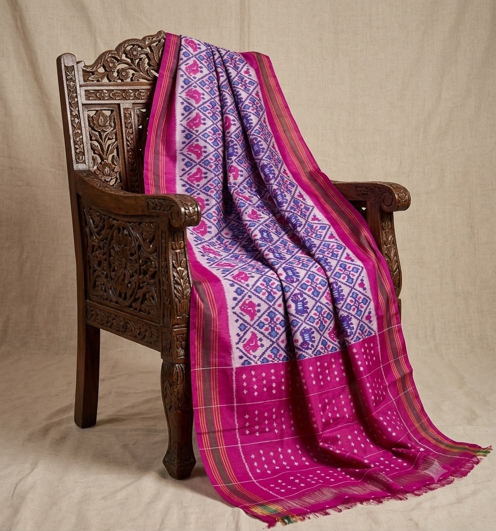 Ikat Dupatta - PSNTS08-ISDPDEEDC-12