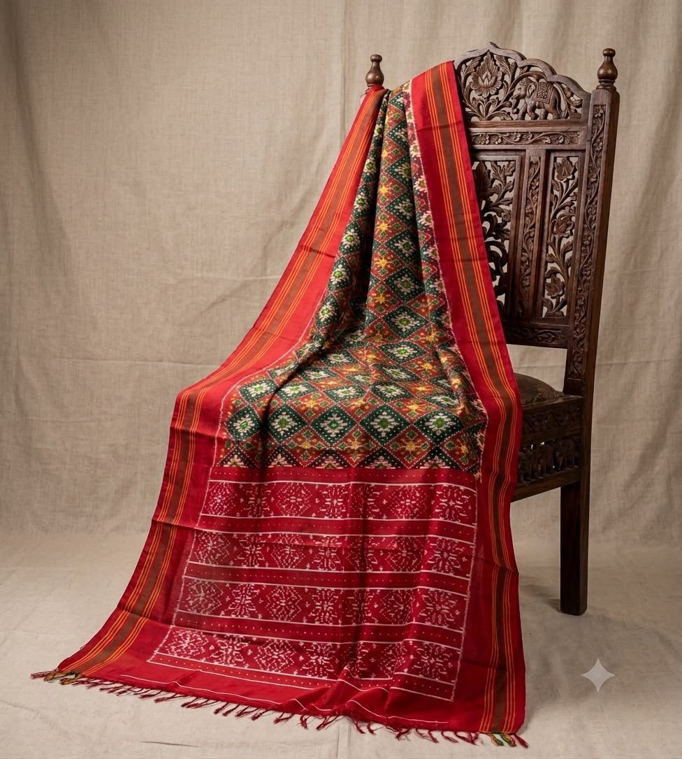 Ikat Dupatta - PSNTS08-ISDPDEEDC-16
