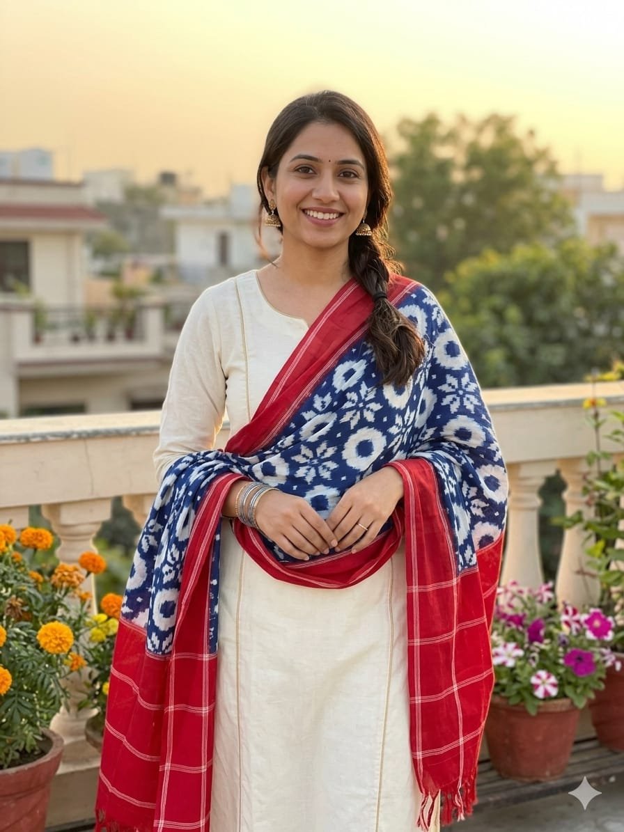 Ikat Dupatta - PSSIG10-ICDPDIBDC-21