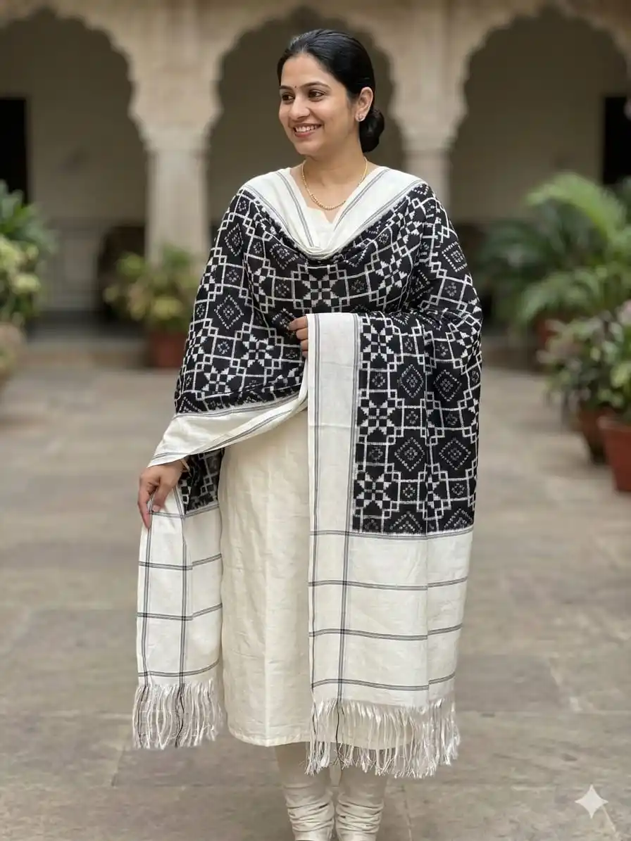 Ikat Dupatta - PSSIL02-ICDPCIBCD-18