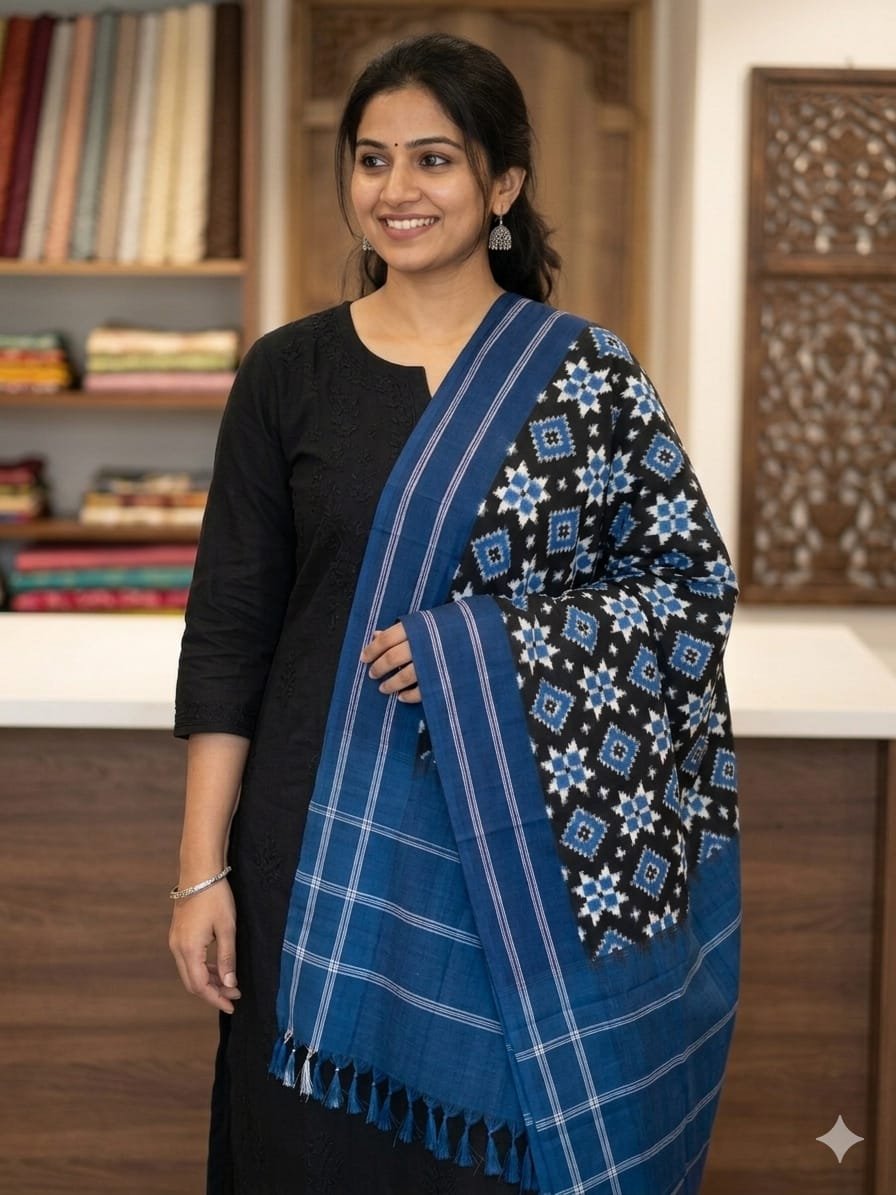 Ikat Dupatta - PSSIL02-ICDPCIBCD-20