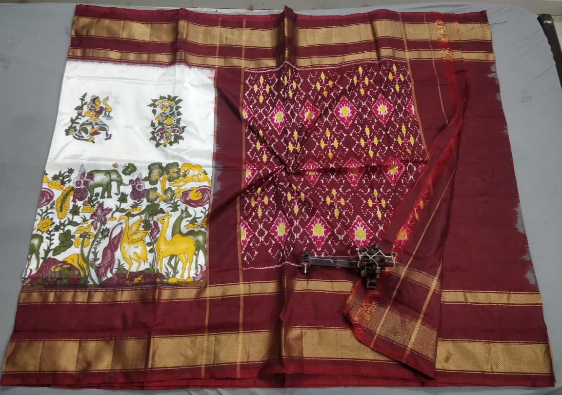 Ikat print saree - PALUY31-IPRSCNNCD-01 - fullscreen view 2