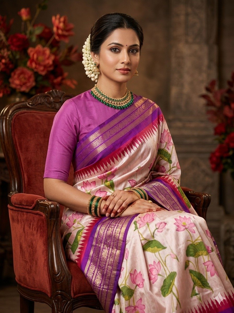 Ikat print saree - PANHY14-IPRSIZSCD-11