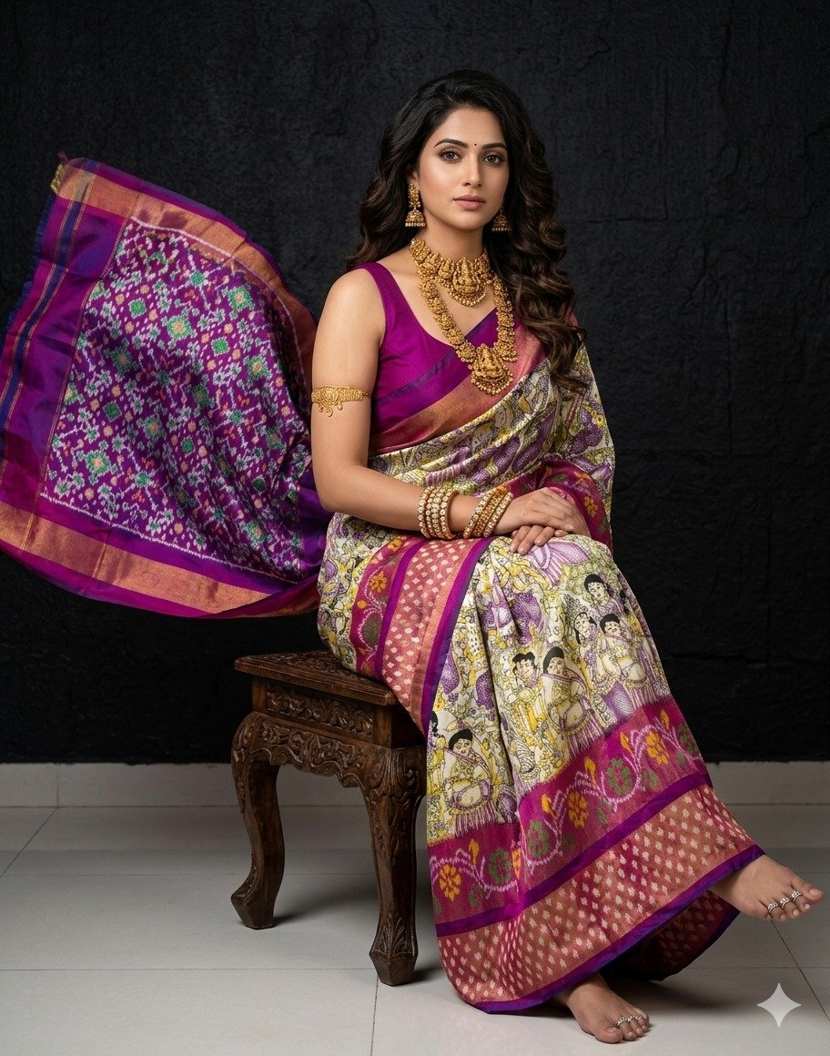 Ikat print saree - PANHY18-IPRSICSDD-10
