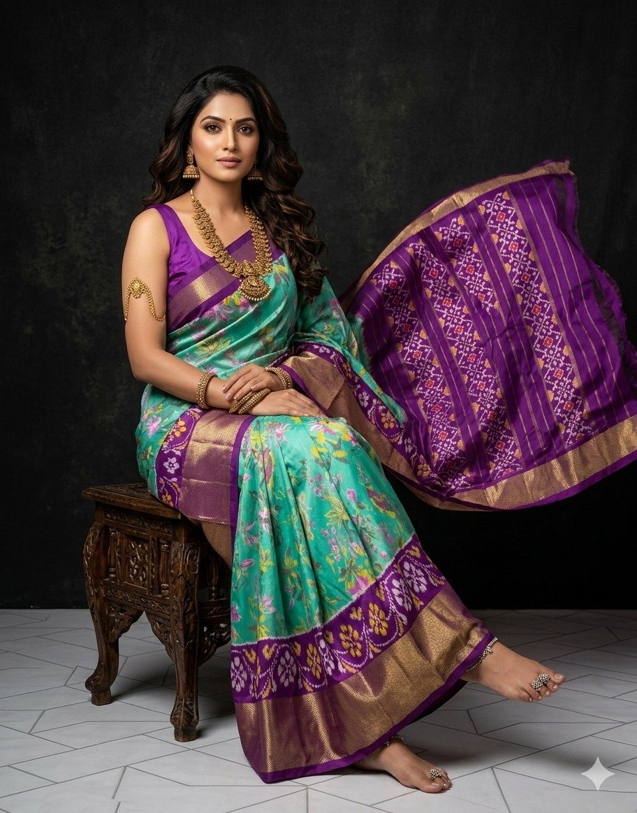 Ikat print saree - PANHY18-IPRSICSDD-17