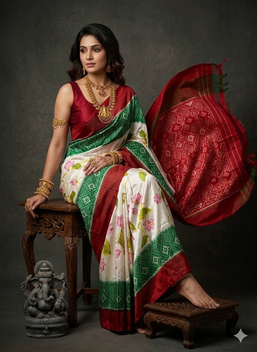 Ikat print saree - PANHY18-IPRSICSDD-22