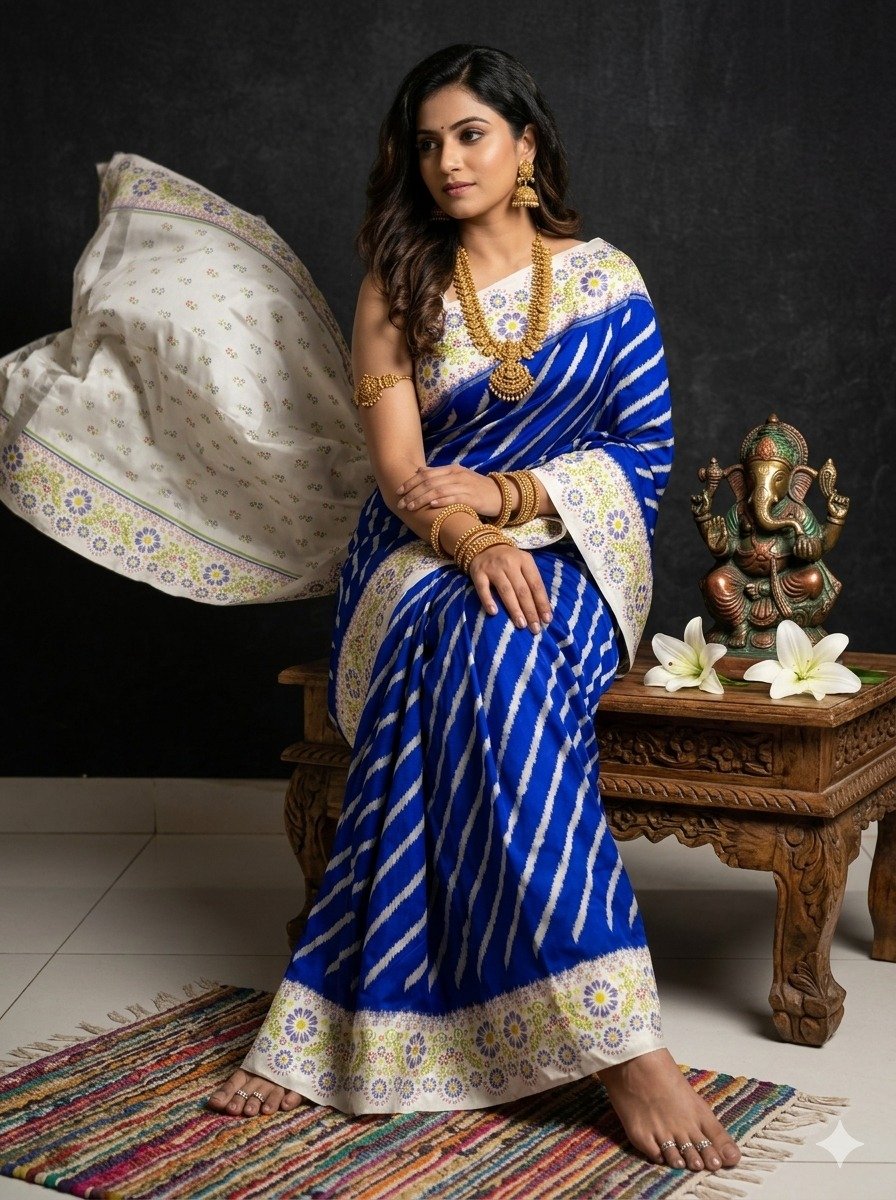 Ikat print saree - PANHY18-IPRSICSDD-25