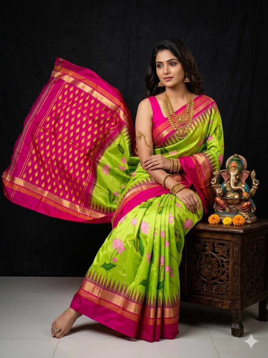Ikat print saree - PANHY18-IPRSICSDD-26