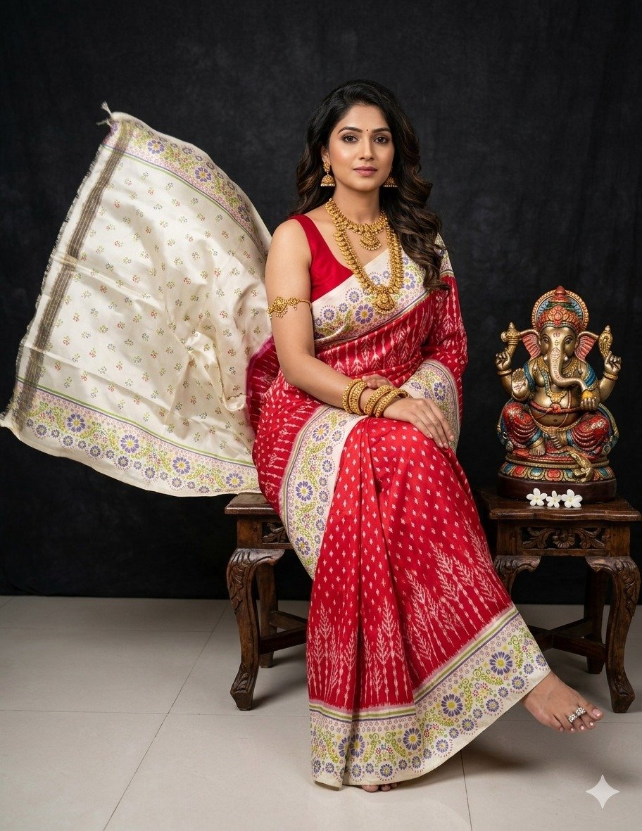 Ikat print saree - PANHY18-IPRSICSDD-28