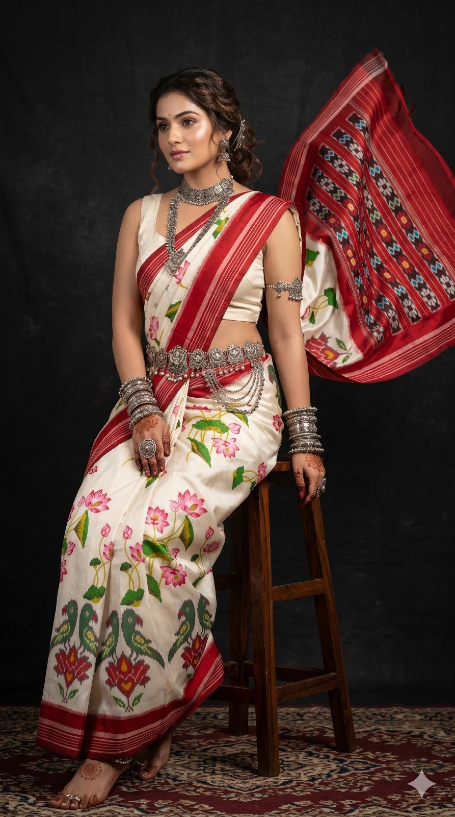 Ikat print saree - PANHY18-IPRSICSDD-29