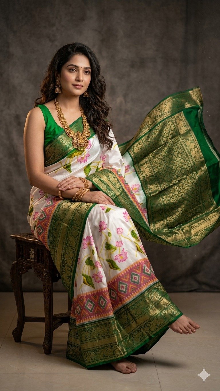 Ikat print saree - PANHY30-IPRSIZSDD-39
