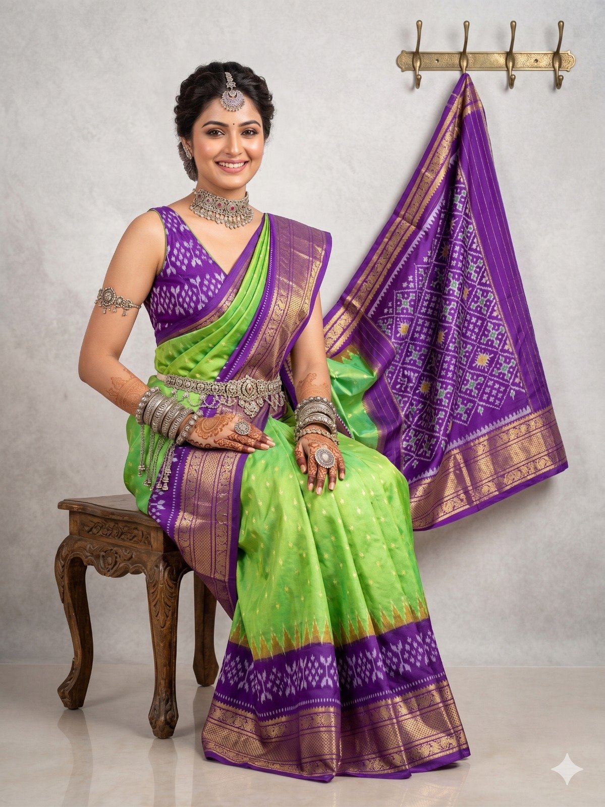 Kanchi border ikat pallu saree - PANHY21-KBIPDNNCD-02