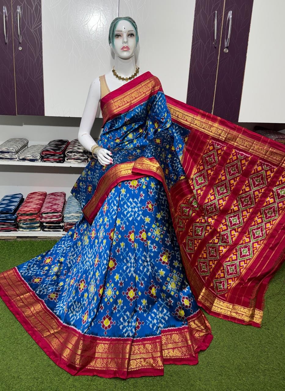 Kanchi border ikat pallu saree - PSRGY20-KBIPICSCC-02