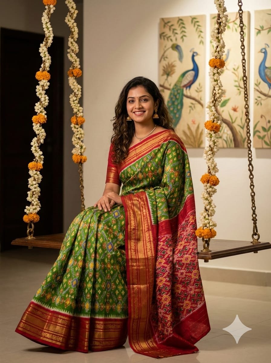 Kanchi border ikat pallu saree - PSTHY28-KBIPIDBCC-01