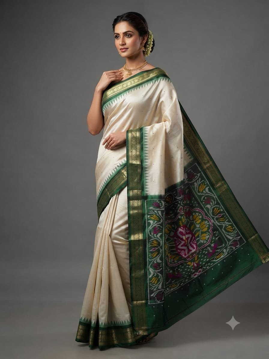 Kanchi Border Ikat - PDLSG02-KBIPIZDCD-01