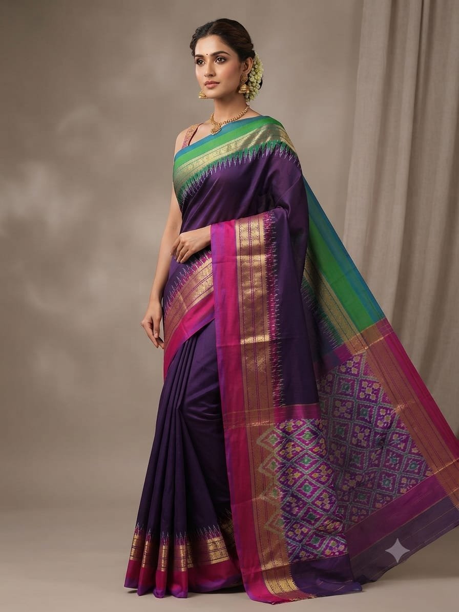 Kanchi Border Ikat - PDLSL23-KBIPDNDCD-01