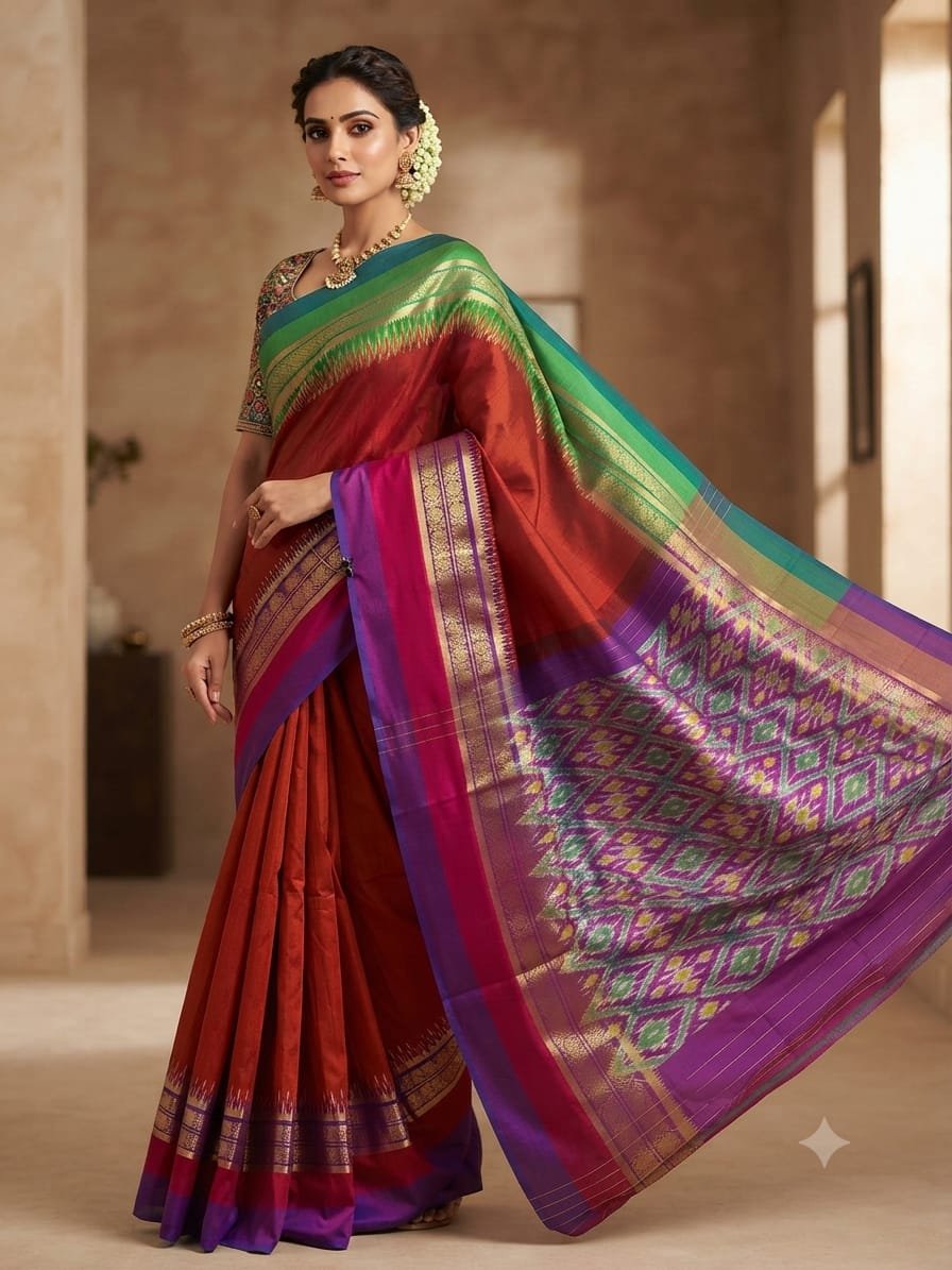 Kanchi Border Ikat - PDLSL23-KBIPDNDCD-02