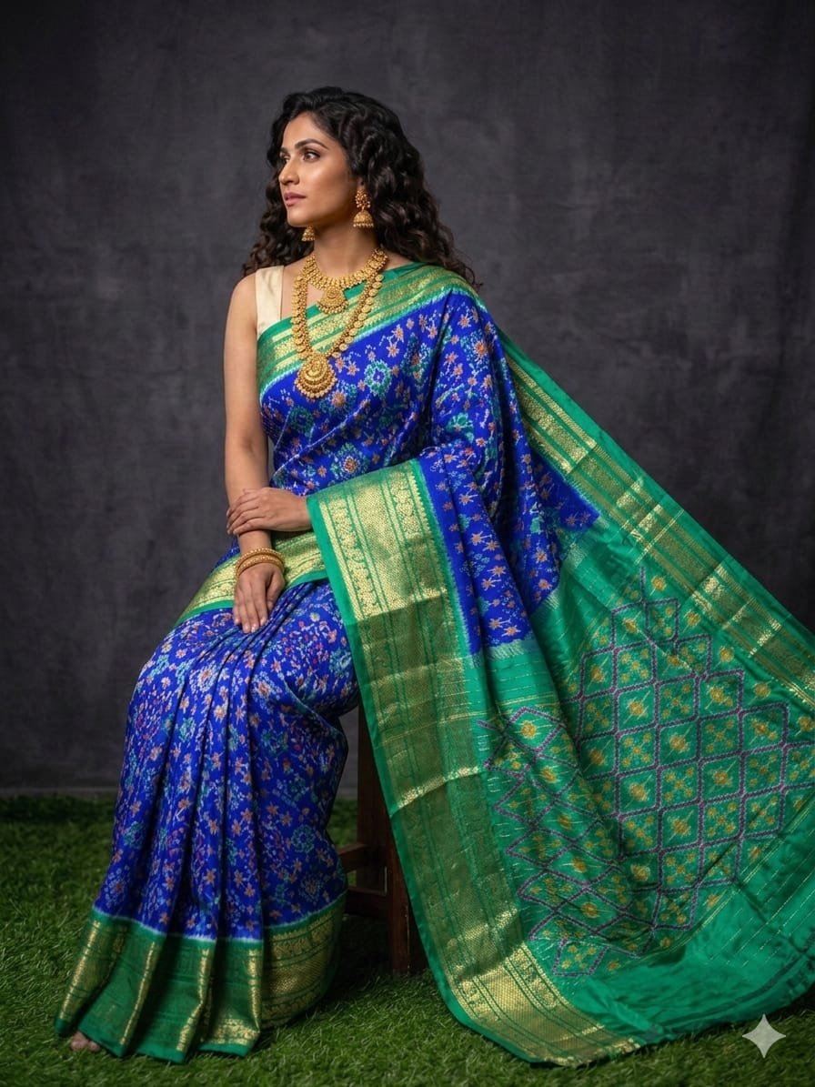 Kanchi Border Ikat - PDLSY23-KBIPIDBDC-12
