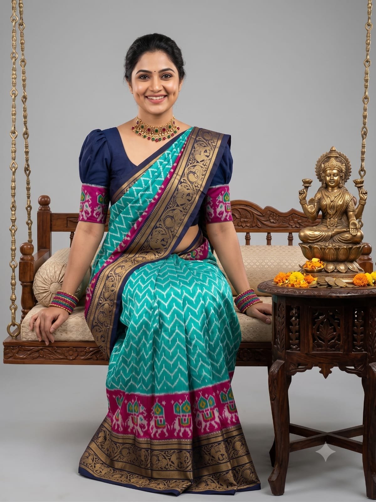 Kanchi Border Ikat - PSHLG25-KBRPIFSCD-06