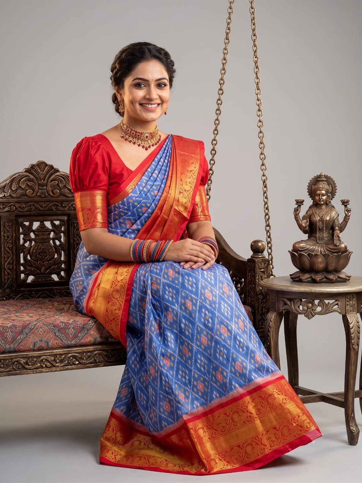 Kanchi Border Ikat - PSHLG25-KBRPIFSCD-10