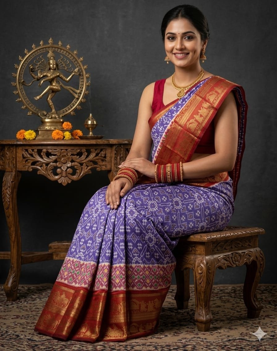 Kanchi Border Ikat - PSHLL20-KBRPIFZCD-03
