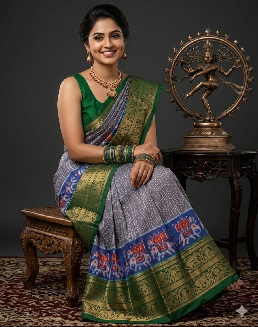Kanchi Border Ikat - PSHLL20-KBRPIFZCD-11