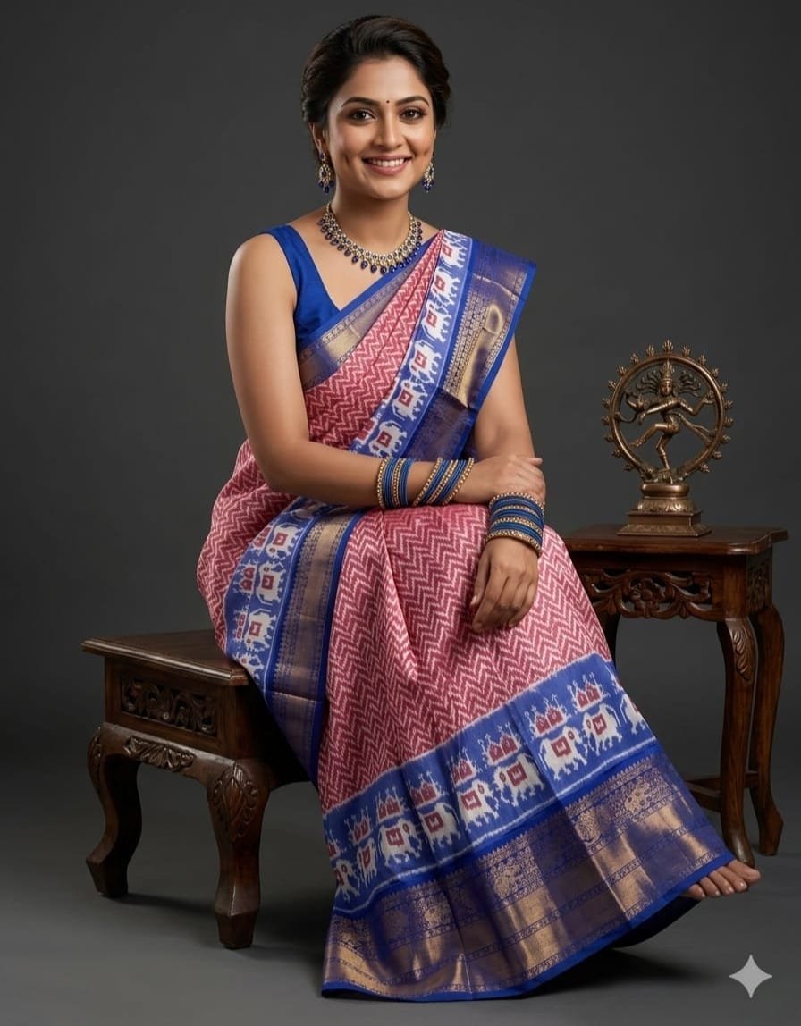 Kanchi Border Ikat - PSHLL20-KBRPIFZCD-17