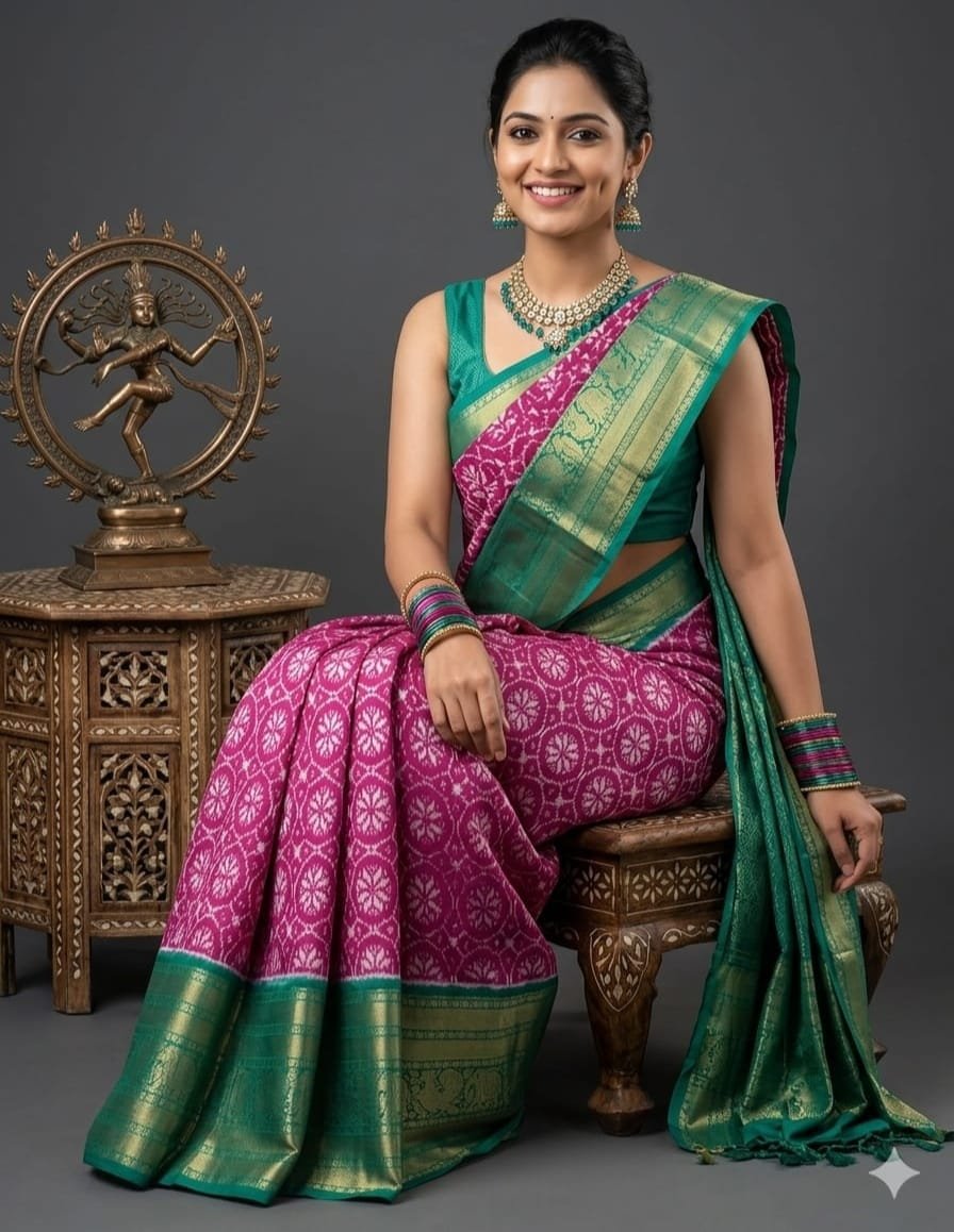 Kanchi Border Ikat - PSHLL20-KBRPIFZCD-20