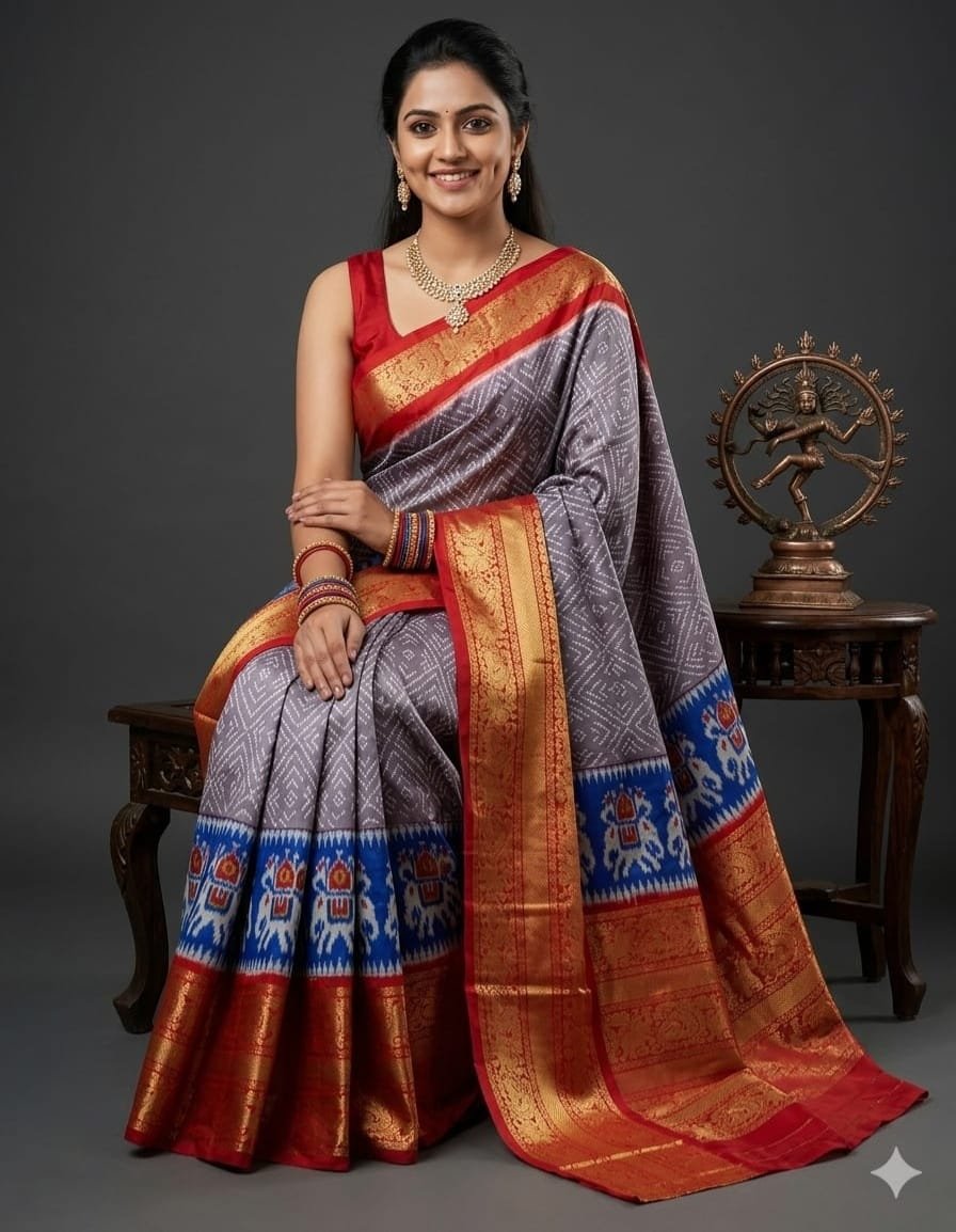 Kanchi Border Ikat - PSHLL20-KBRPIFZCD-21