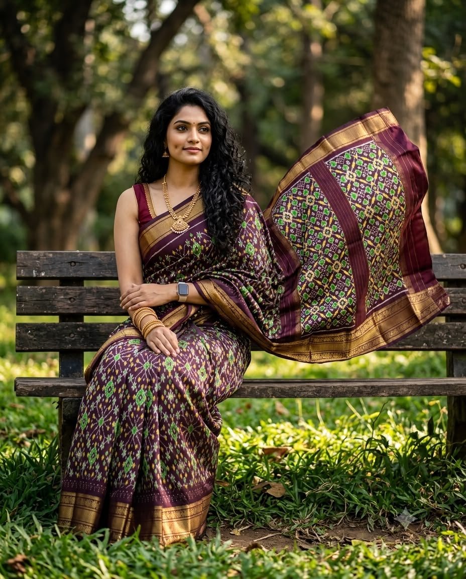 Kanchi Border Ikat - PSNTL06-KBIPIIDCD-10