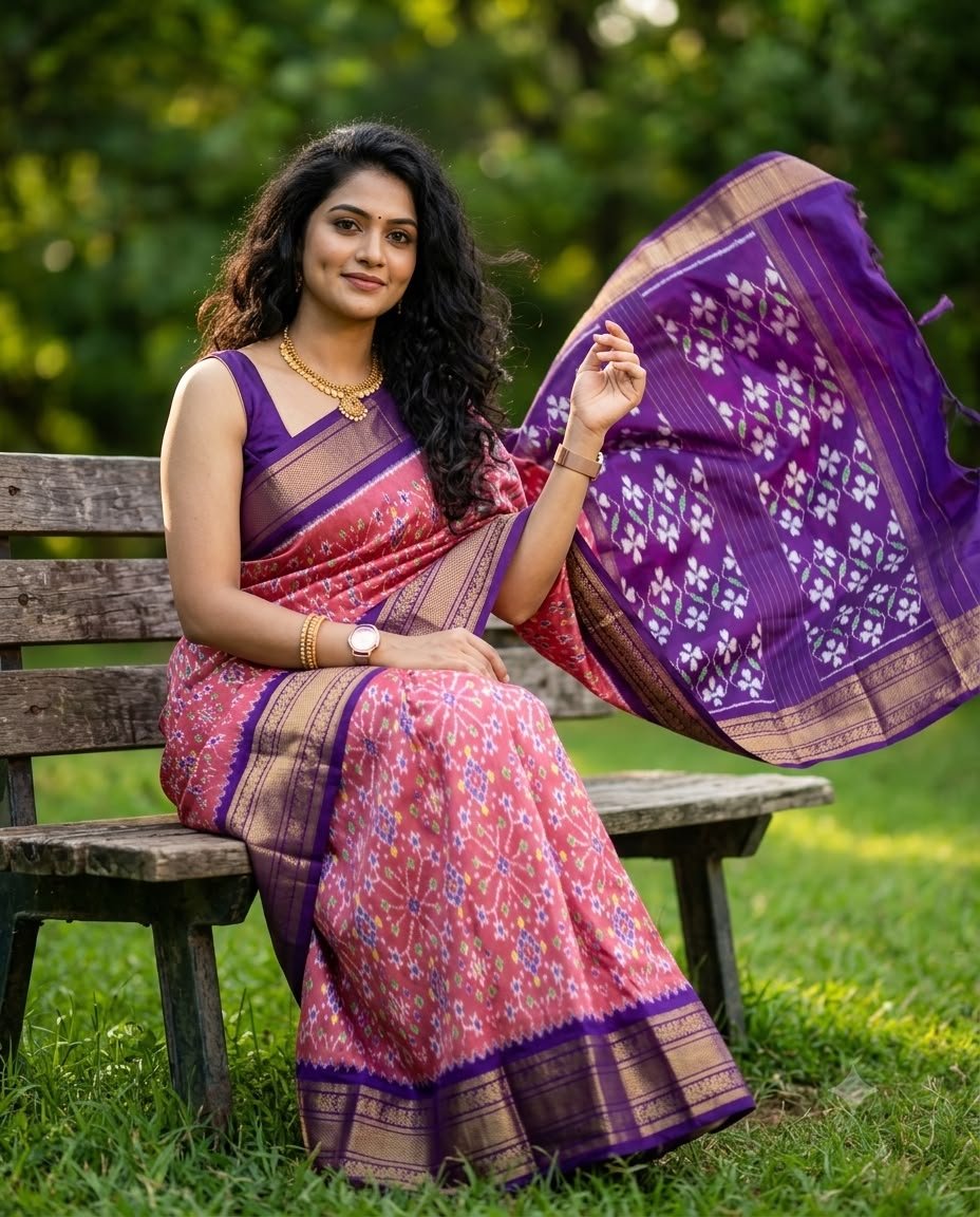 Kanchi Border Ikat - PSNTL06-KBIPIIDCD-11