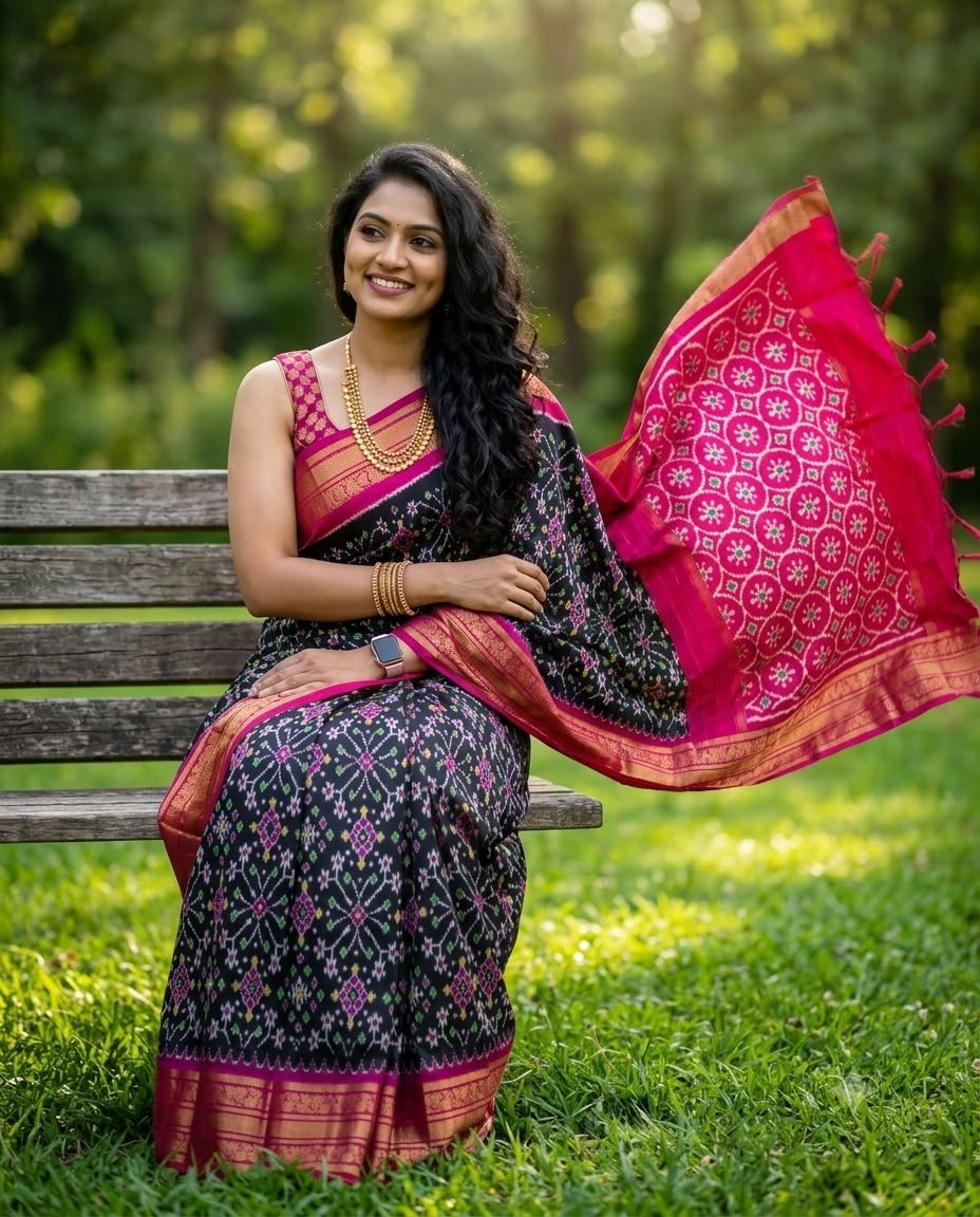 Kanchi Border Ikat - PSNTL06-KBIPIIDCD-12