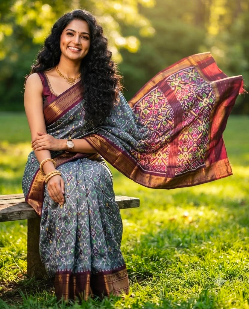 Kanchi Border Ikat - PSNTL13-KBIPIIDCD-04