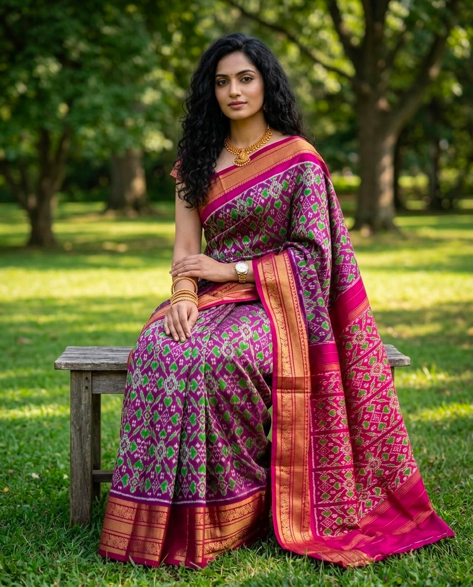 Kanchi Border Ikat - PSNTN06-KBIPIIDDC-11