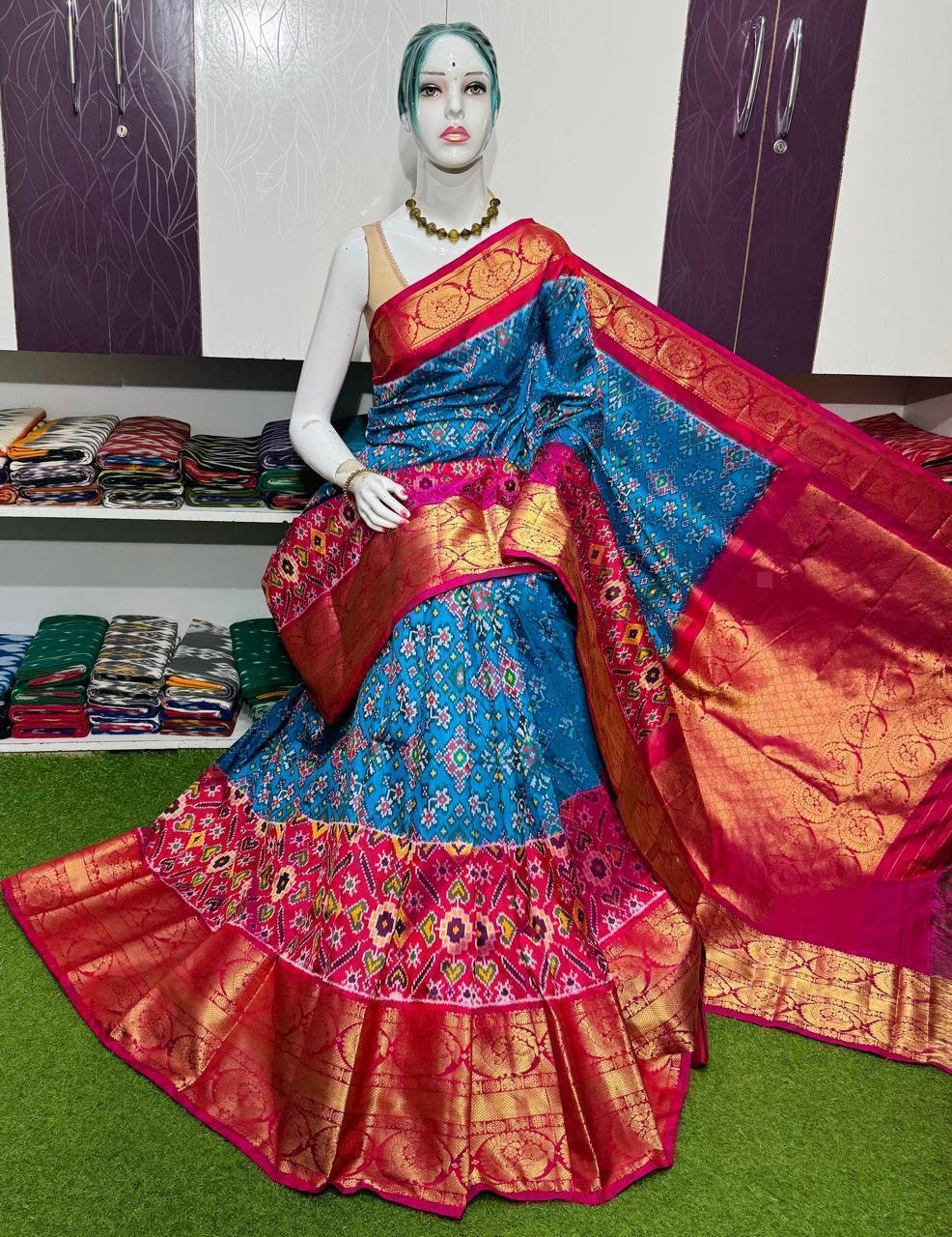 Kanchi Border Ikat - PSRGL16-KBRPIFBCD-03