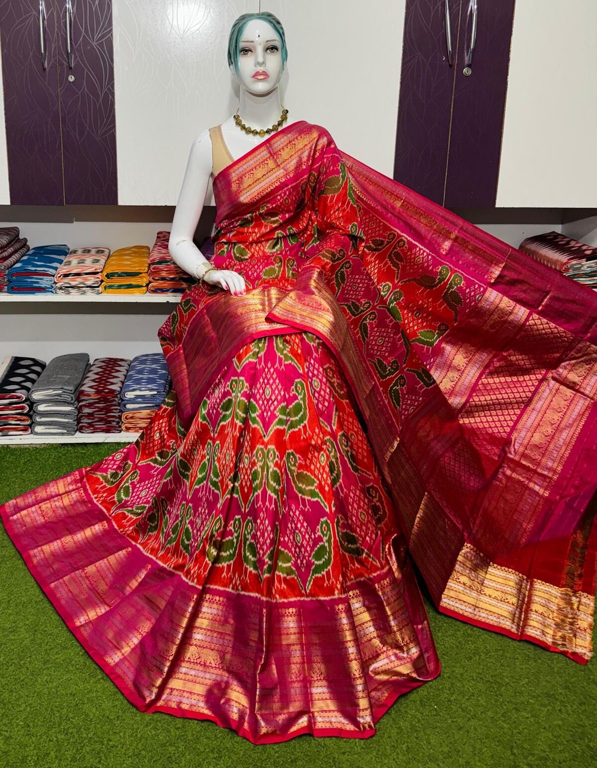 Kanchi Border Ikat - PSRGL22-KBRPIFBCD-03