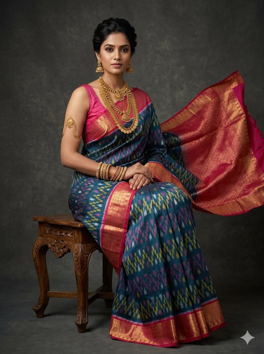 Kanchi Border Ikat - PSTHL25-KBRPICDCD-02