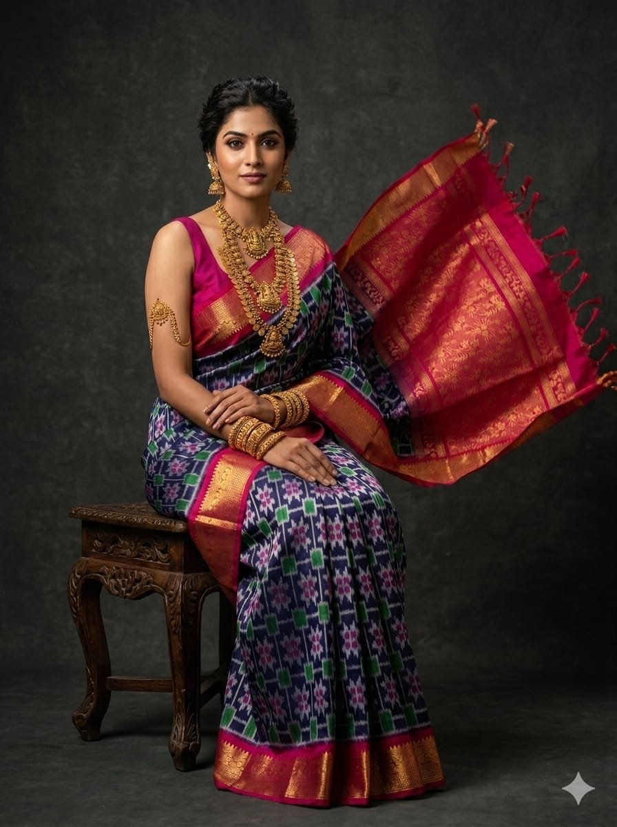 Kanchi Border Ikat - PSTHL25-KBRPICDCD-13