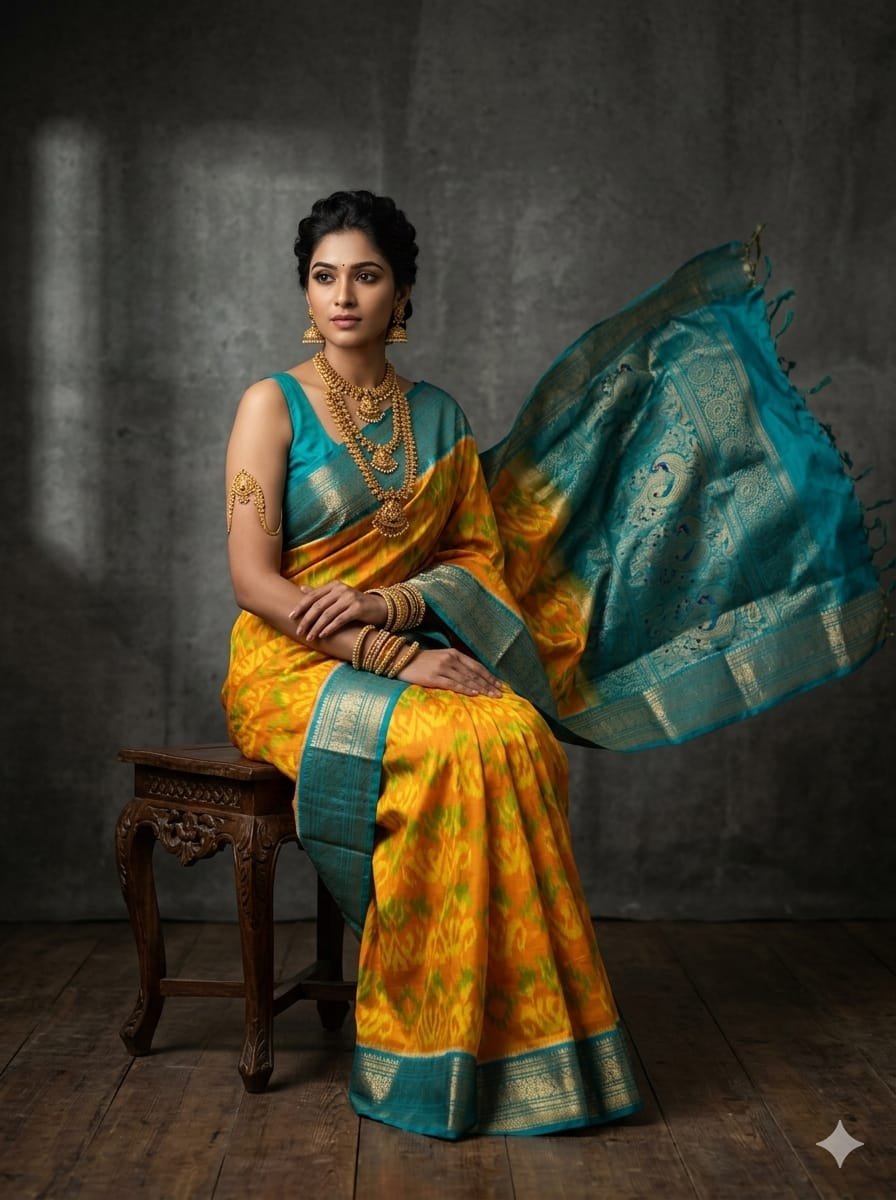 Kanchi Border Ikat - PSTHN04-KBRPICDCD-04