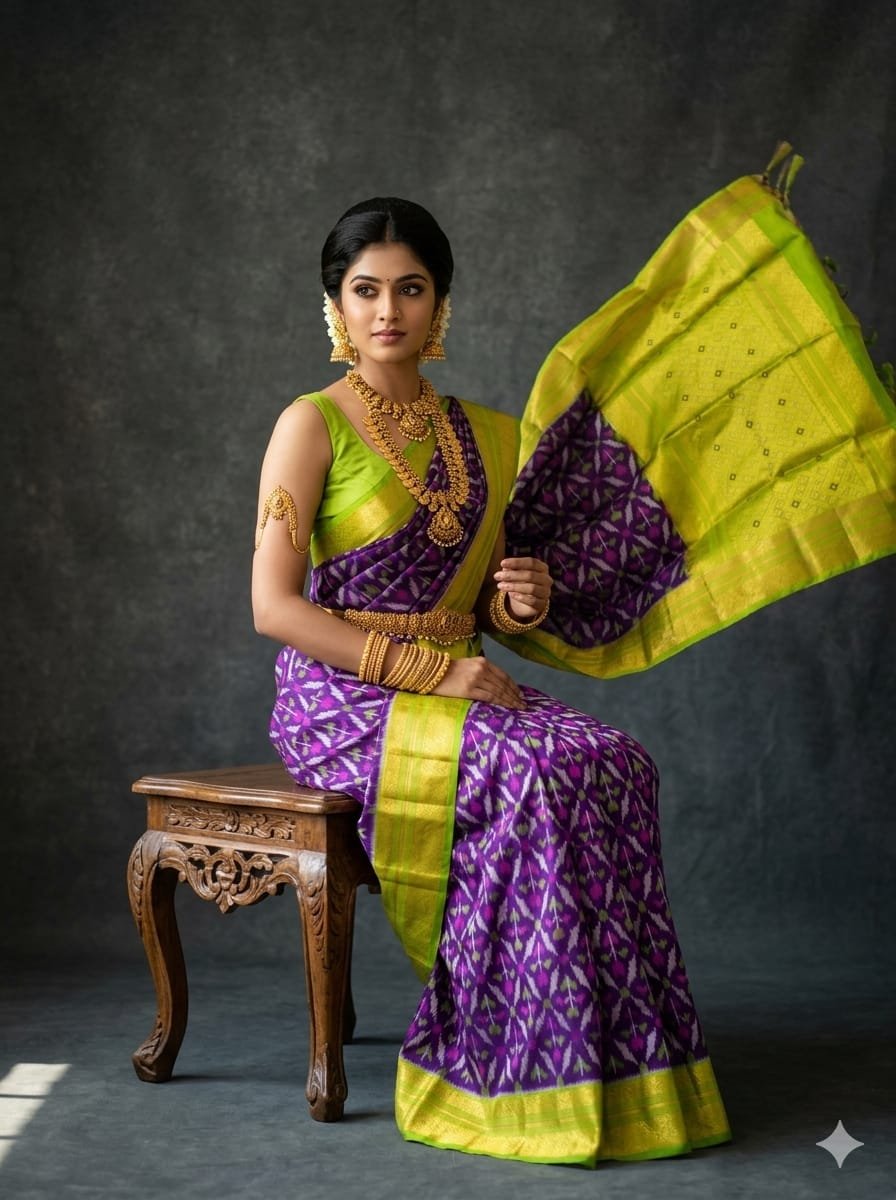 Kanchi Border Ikat - PSTHN04-KBRPICDCD-06