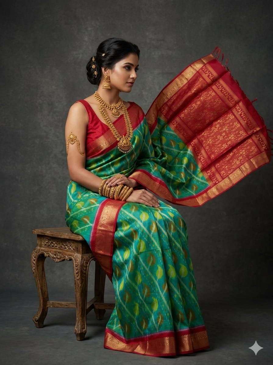 Kanchi Border Ikat - PSTHN04-KBRPICDCD-07
