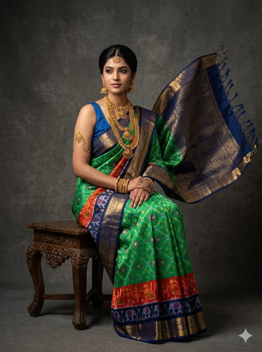 Kanchi Border Ikat - PSTHN04-KBRPICDCD-10