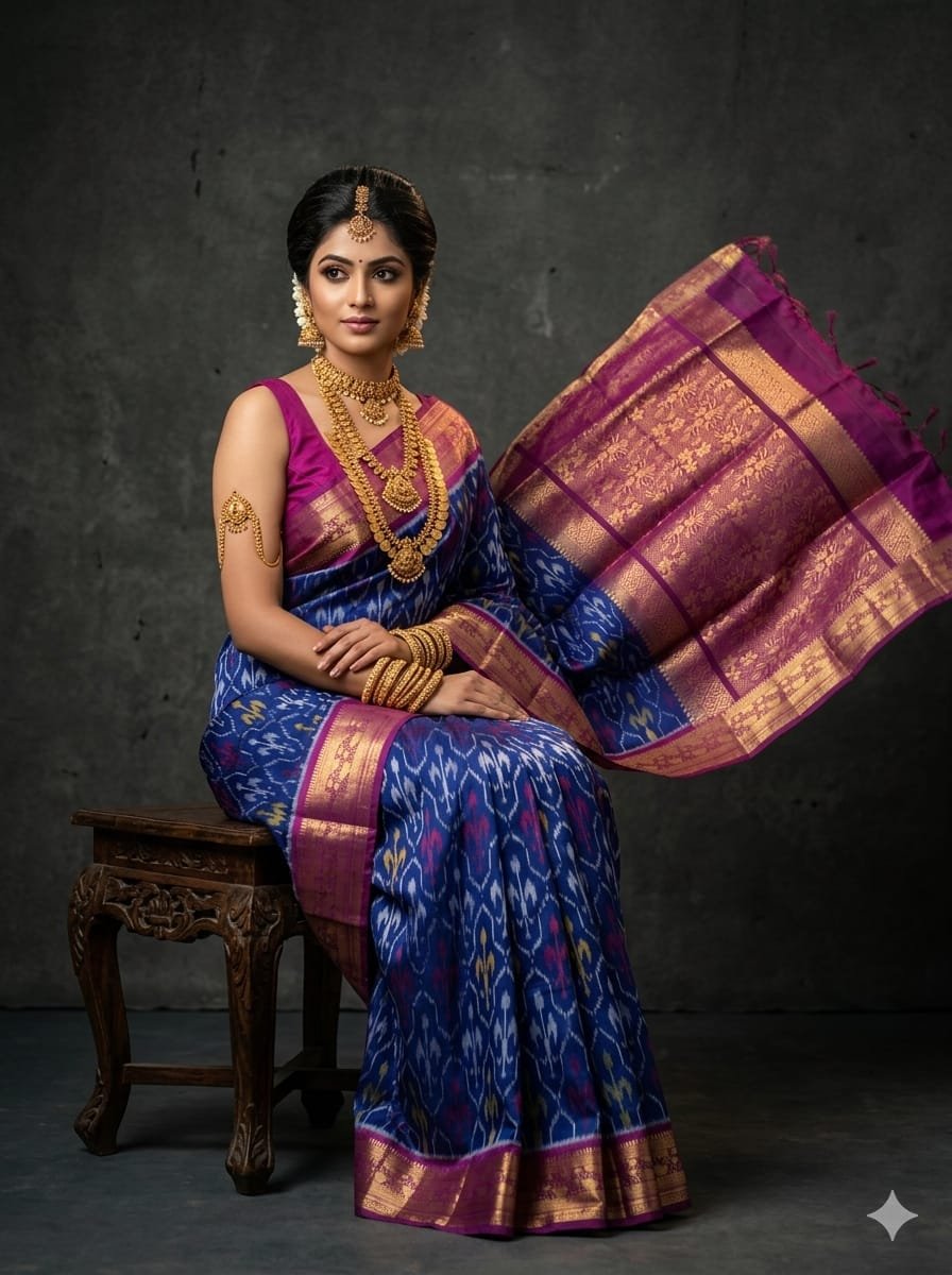 Kanchi Border Ikat - PSTHN04-KBRPICDCD-11