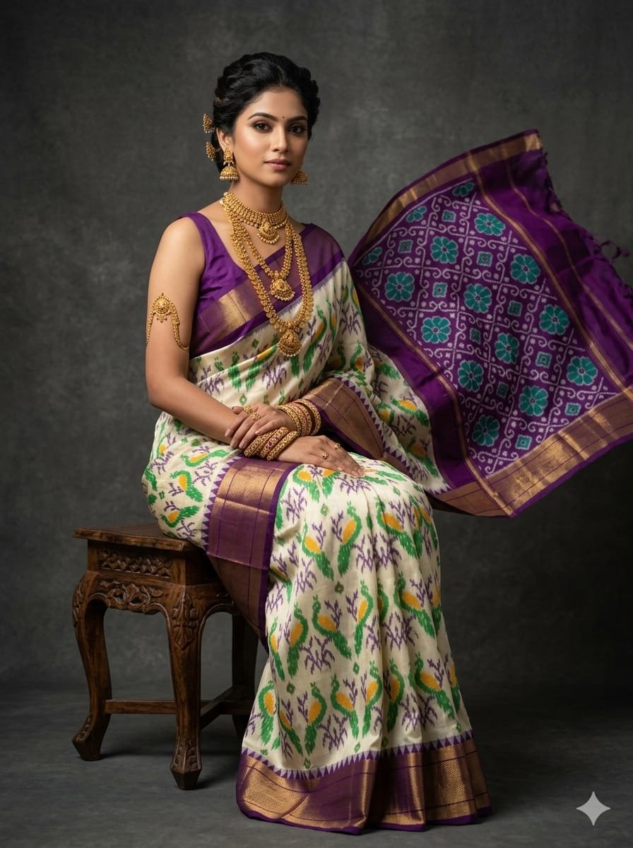 Kanchi Border Ikat - PSTHN04-KBRPICDCD-17