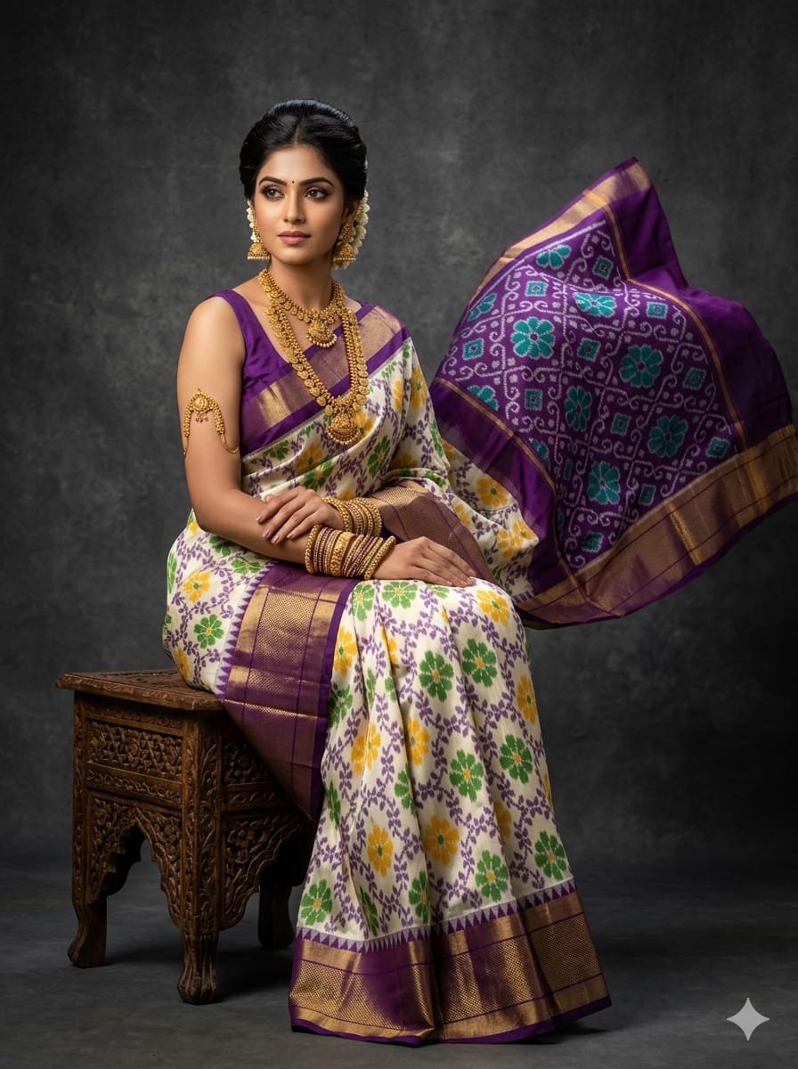 Kanchi Border Ikat - PSTHN04-KBRPICDCD-18