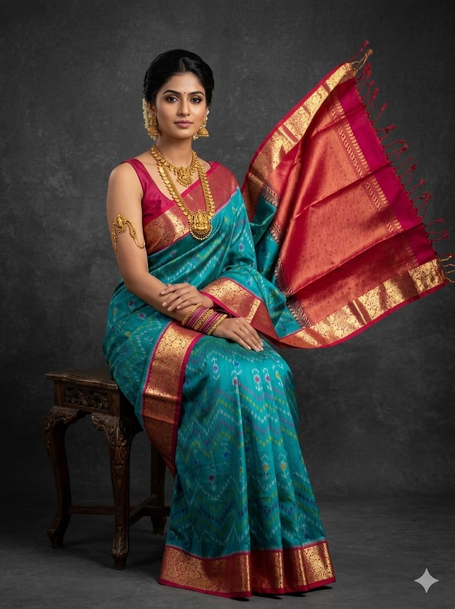 Kanchi Border Ikat - PSTHN04-KBRPICDCD-19