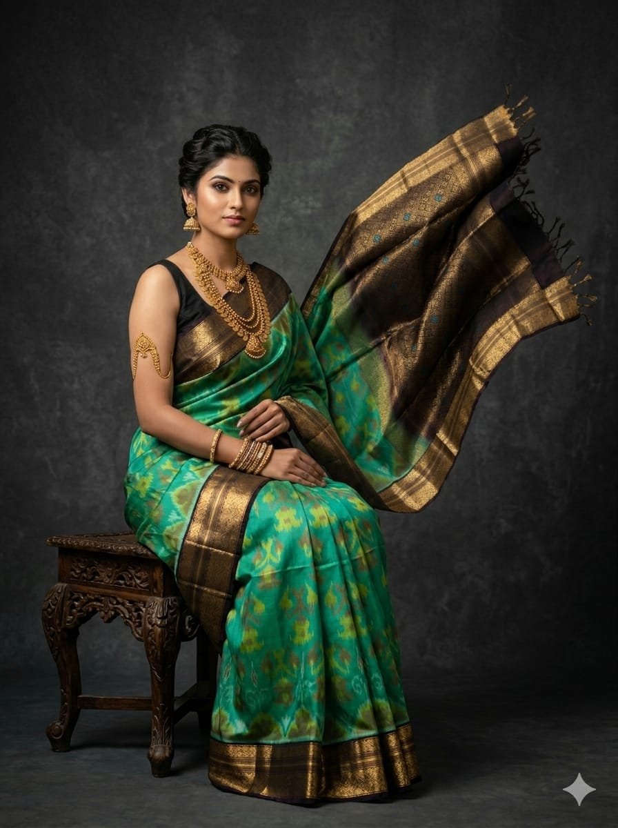 Kanchi Border Ikat - PSTHN04-KBRPICDCD-20